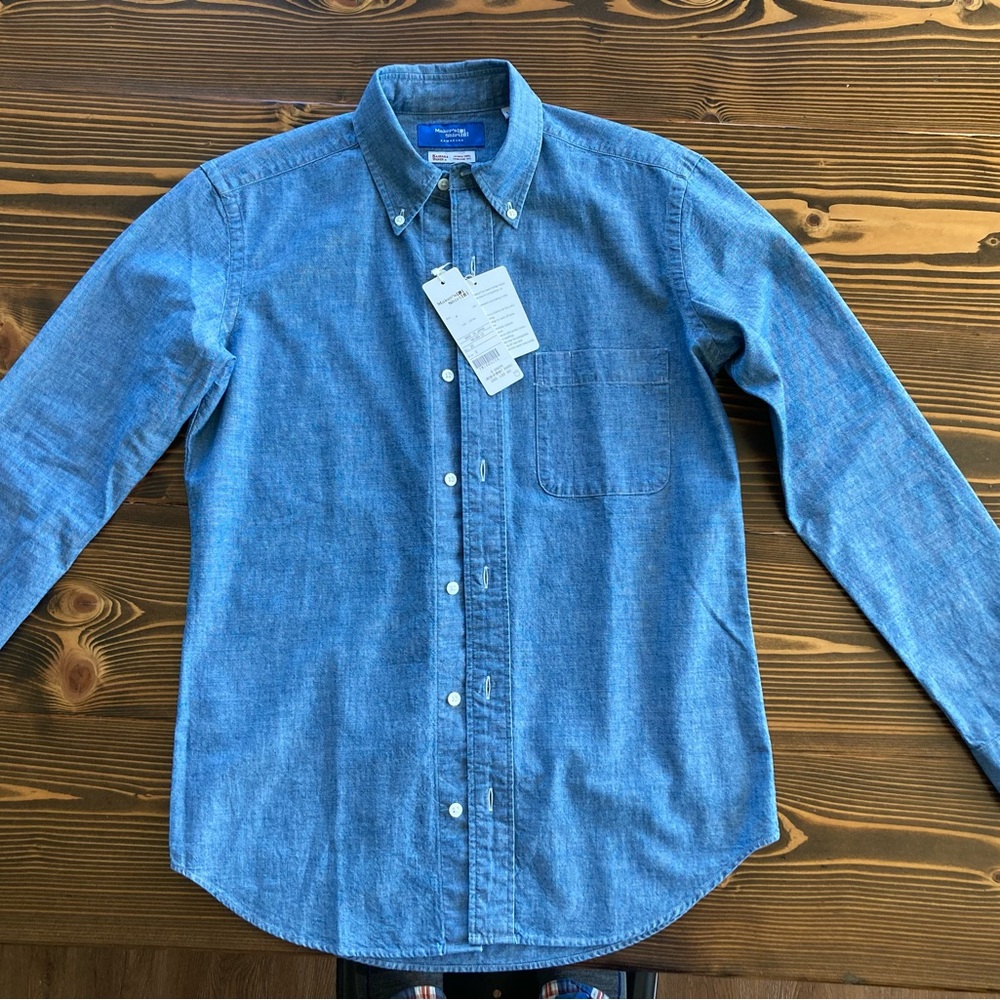 Casual Blue Button-Down Shirt